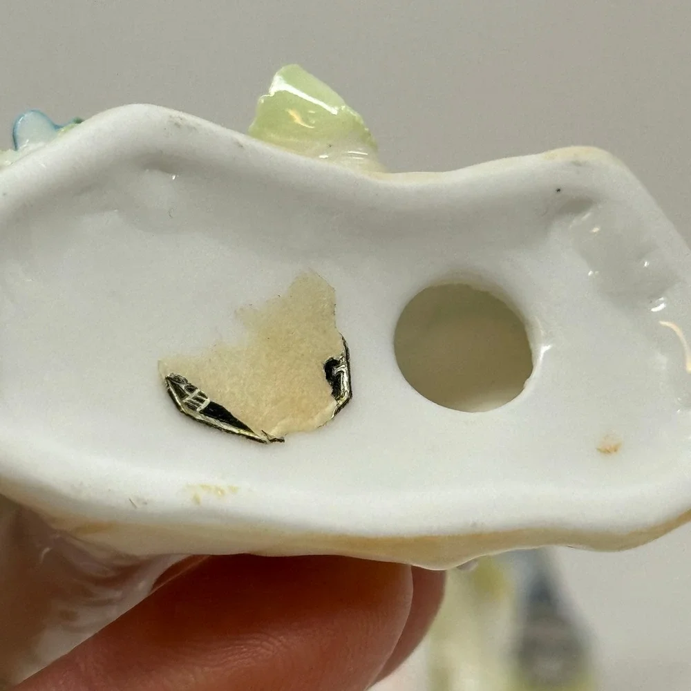 Genuine‎ Bone China Blue Jay Bird Figurines Pair Ceramic Ornaments Decor